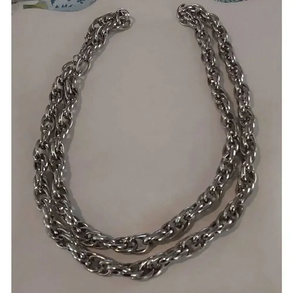 Trendy Unisex Hip Hop Double Twisted Stainless Steel 36